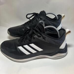 Adidas Men's Speed Trainer 4 Baseball Shoe, Black/Crystal White/Carbon, 10.5 M